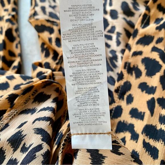 Nasty Gal Tan/Brown and Black Animal Print Short Sleeve Maxi Dress size 0 NWT - Picture 10 of 14